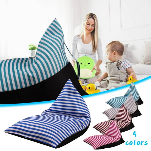 Fmxomd Kids Stuffed Plush Toy Storage Bag Soft Pouch Stripe Fabric Chair