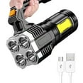 thumbnail image 1 of Fmxomd LED Flashlight USB Rechargeable, High Lumens Outdoor Light with Sidelight, Handheld Super Brightest Flashlights, Portable Torch for Outdoor Camping Home Emergency Lantern, 1 of 8
