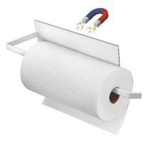 Fmxomd Magnetic Paper Towel Holder, White Towel Bar Rack for Refrigerator BBQ Grills Griddles Toolbox RVs Tailgates, Heavy Duty Strong Magnet Backing,Fit All Paper Rolls