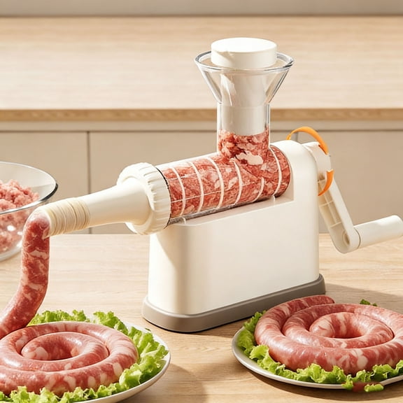 Fmxomd Manual Sausage Stuffer Machine: 3 Stuffing Tubes – Time-Saving Homemade Sausage Maker for Hot Dogs, Beef, Chicken