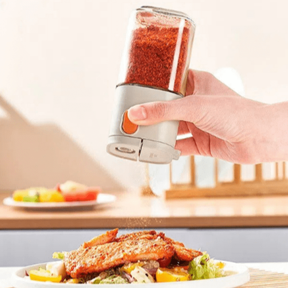 Fmxomd Measure Seasoning Bottle, Salt Shaker or Pepper Shaker, Kitchen Must have, Plastic Metering Spice Salt Paprika Pepper Cumin Powder Sugar Dispenser Spice Jar, BPA Free (White)