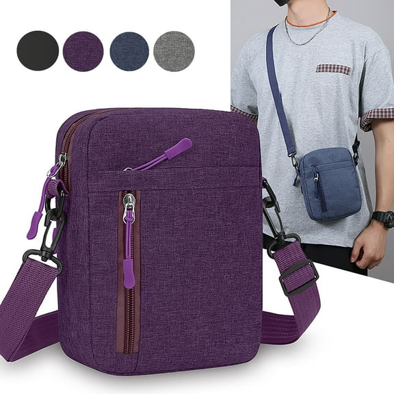 Fmxomd Messenger Bag, Crossbody Bag Shoulder Bag for Men Water Resistant Man Bag Men Purse for Business Office Travel, Purple