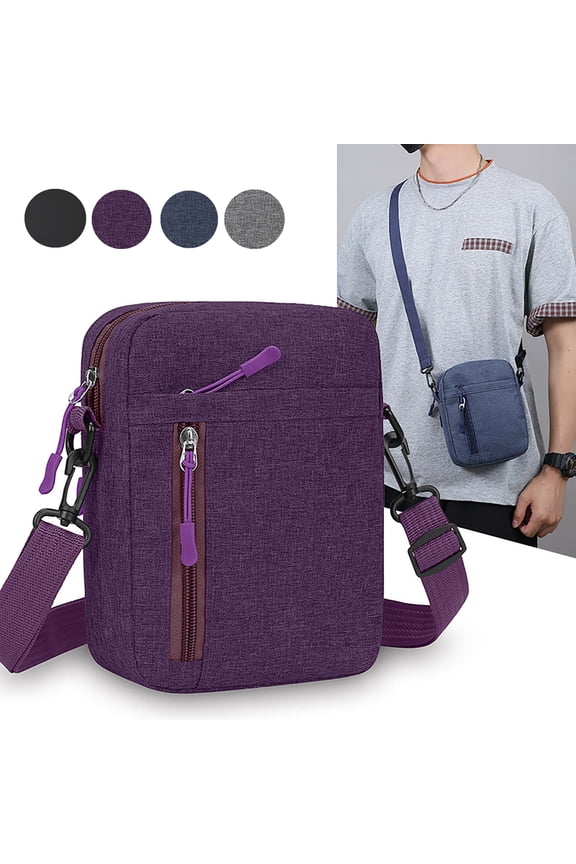 Messenger Bag, Crossbody Bag Shoulder Bag for Men Water Resistant Man Bag Men Purse for Business Office Travel, Purple
