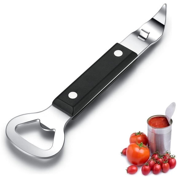 Fmxomd Multi-Functional Flat Bottle Opener for Bartenders - Good Grip Can Punch Opener and Stainless Steel Bottle Opener for Home, Parties, and Bar Use - 1Pack