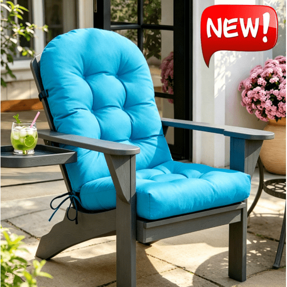 Fmxomd Outdoor/Indoor Chair Cushion for Adirondack, All Weather Rocking Chair Cushions Thick Padded Replacement for Patio Furniture,1-Pack, 44x19+4 Inch