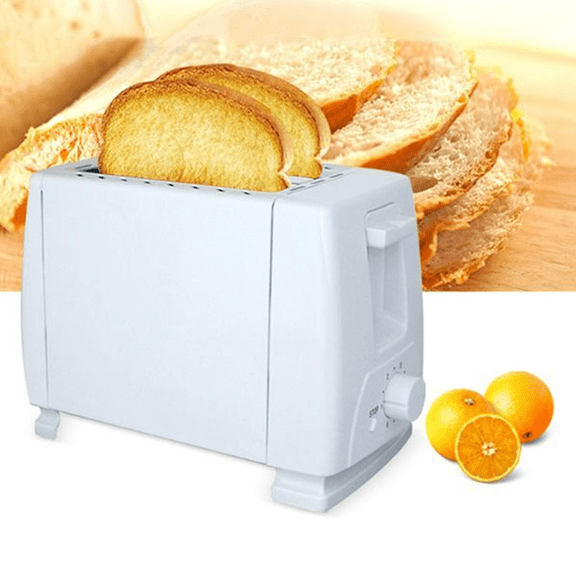 Fmxomd Plastic 2 Slice Toaster with Extra Wide Slots & Removable Crumb Tray - 6 Browning Options, Auto Shut Off & Reheat Function - Toast Bread, Bagel & Waffle