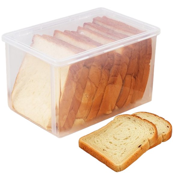 Fmxomd Plastic Bread Box Container - Preserve Bread Freshness and Flavor for Up to 5 Days, Ideal for Home Bakers and Families, Clear Design for Easy Viewing and Storage