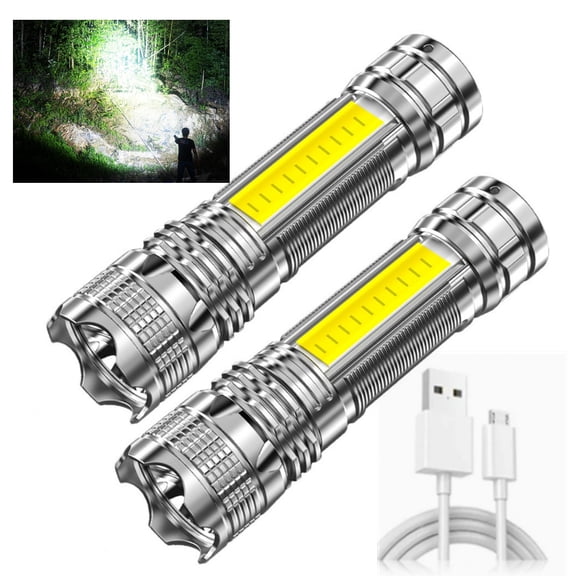 Fmxomd Rechargeable Flashlights High Lumens, 300Lumens Super Bright LED Flash Light, 3 Modes, IPX5 Waterproof Handheld Flash Light for Home, Emergencies, Camping