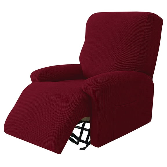 Fmxomd Recliner Chair Covers, Stretch Reclining Cover, Recliner Sofa Slipcovers Solid Recliner Couch Covers Furniture Protector Covers (1 Seater,Red)