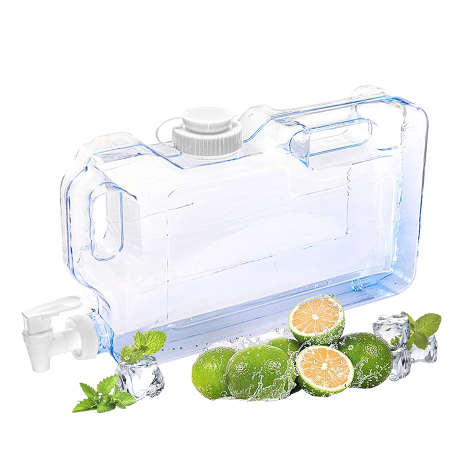 Fmxomd Refrigerator Water Dispenser 1.1 Gallon Bottle with Spigot - BPA Free Plastic Slim Water Jug with Spout Leak Proof | Fridge Water Container, Convenient Handles