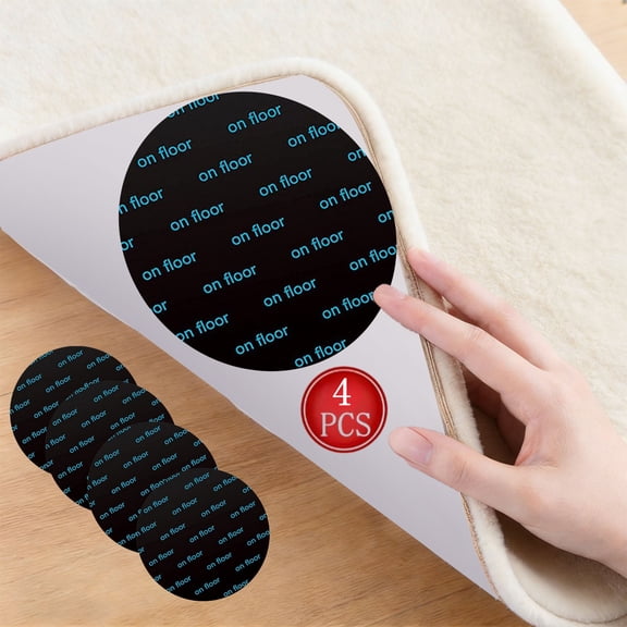 Fmxomd Rug Tape Corner Grippers - Reusable Double-Sided Non-Slip Carpet Tape for Area Rugs, Ideal for Hardwood Floors, Damage-Free Grip, Perfect for Homeowners[4PCS]