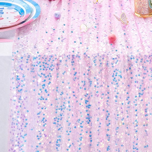 Fmxomd Sequin Table Runner13x70.86 Inches Long Ridescent Glitter Fabric For Girls Summer Wedding Party Birthday Decorations