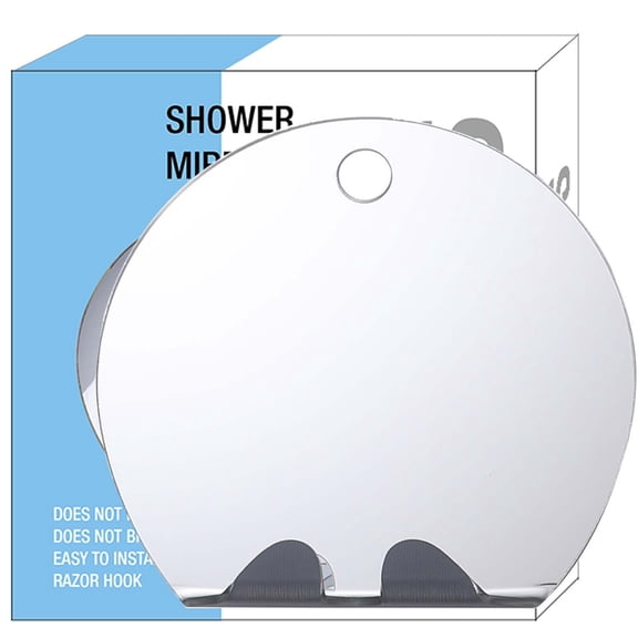 Fmxomd Shower Mirror, Shower Mirror Fogless for Shaving with Razor Holder - Shaving Mirror for Shower with a Powerful Suction Cup - Round Fogless Mirror for Shower