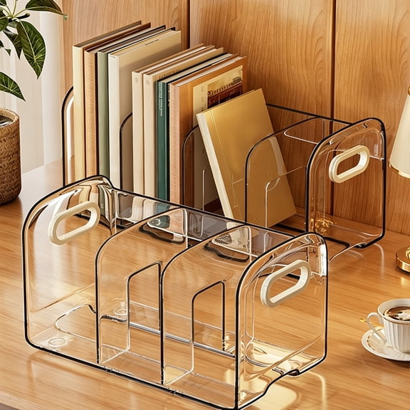Fmxomd Small Bookshelf Desktop Storage Rack - Organize Documents, Magazines & Books - Ideal for Home, Office, and Study Spaces - Perfect for Students and Professionals