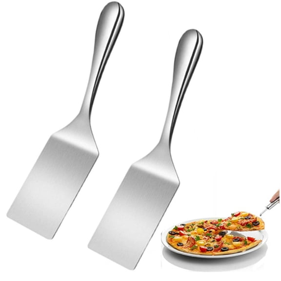 Fmxomd Small Spatula 2 Pieces, Metal Spatulas for Kitchen Use, Stainless Steel Mini Serving Spatula for Flipping and Cooking, Ideal for Brownies, Tiramisu, Cookie, Lasagna or Pancakes