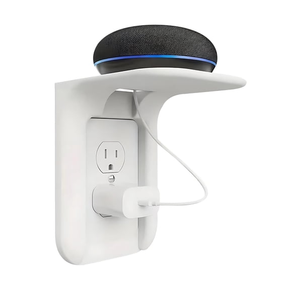 Fmxomd Smart Home Wall Organizer for Electric Toothbrush and Echo Holder, Space-Saving Bathroom Shelf with Built-in Cable Management for Clutter-Free Living, Ideal for Modern Households