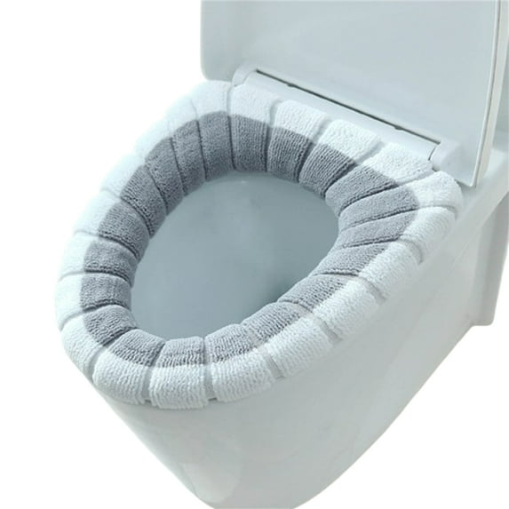 Fmxomd Soft Toilet Seat Cushion Washable and Comfortable Toilet Seat Cover Pads Reusable Thicker Winter Warmer Cover Pads (Gray,1Pack)