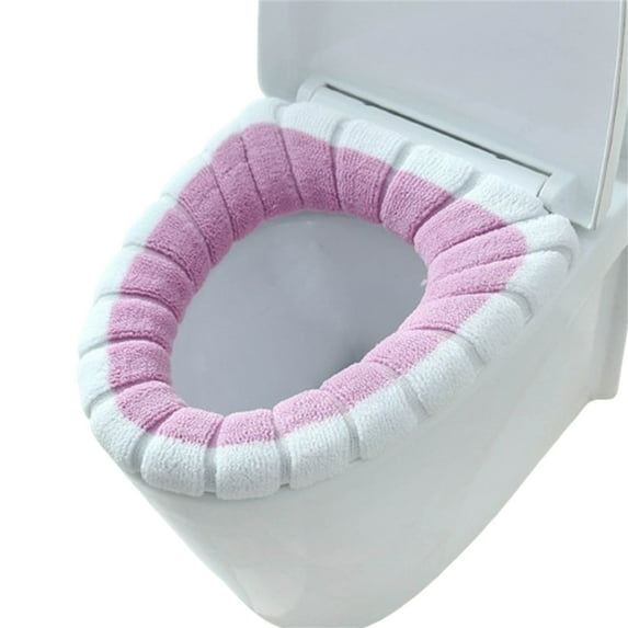 Fmxomd Soft Toilet Seat Cushion Washable and Comfortable Toilet Seat Cover Pads Reusable Thicker Winter Warmer Cover Pads (Pink,1Pack)