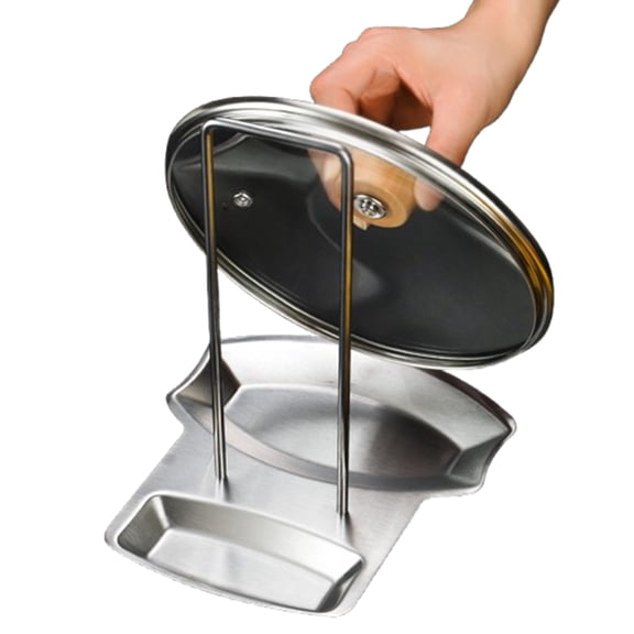 Fmxomd Stainless Steel Lid and Spoon Rest Shelf, Versatile Pan Lid Organizer and Storage Solution for Kitchen Utensils, Ideal for Organizing Cooking Tools and Keeping Counters Clutter-Free