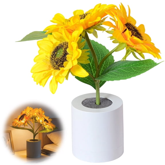 Fmxomd Sunflower Gifts for Women, Sunflowers Flower Lamp Night Light with 3 Dimming Lights for Bedroom Decor, Valentines Day Birthday Gifts for Her Mom Wife Friends Girlfriend Grandma