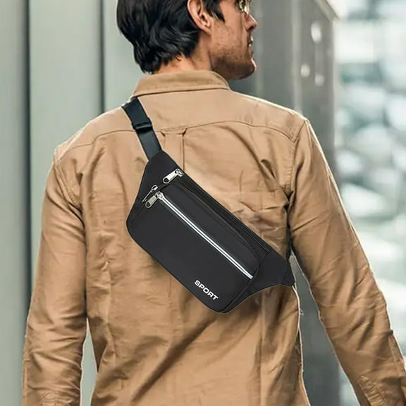 Fmxomd Unisex Mini Belt Bag with Adjustable Strap, Crossbody Bag Small Fanny Pack for Workout Running Traveling Hiking, Black