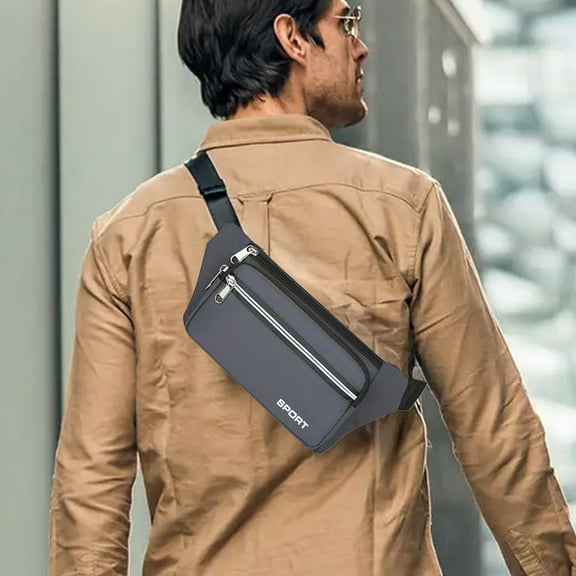 Fmxomd Unisex Mini Belt Bag with Adjustable Strap, Crossbody Bag Small Fanny Pack for Workout Running Traveling Hiking, Gray