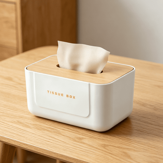Fmxomd Wood Tissue Box Cover Gloves Box Holder Wooden Rectangular Tissue Box Holder for Storage on Bathroom Vanity, Countertop, Bedroom Dresser (Clear)