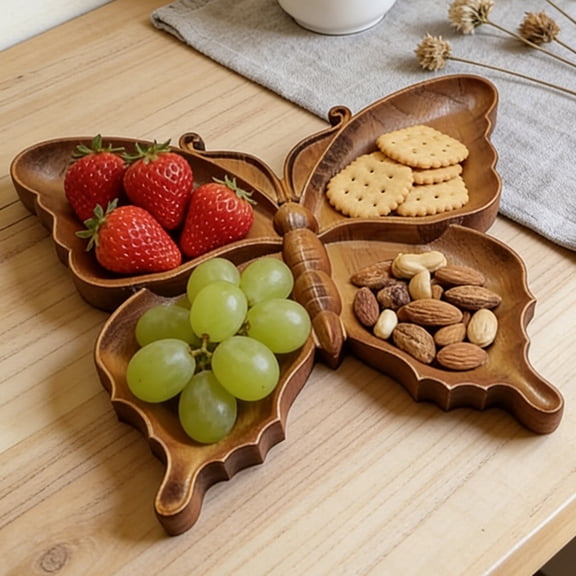 Fmxomd Wooden Butterfly Party Decorations Butterfly Ba|by Shower Charcuterie Boards for Table Fairy Party Food Tray Spring Serving Platter Fillable Dish Plates for Birthday Wedding Supply, 1PC