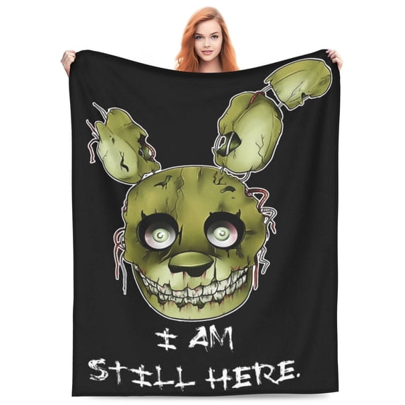 Fnaf 3 Springtrap Flannel Blanket Funny Ultra-Soft Micro Warm Throw Blanket Fleece Blanket Interesting Gift 80"X60"