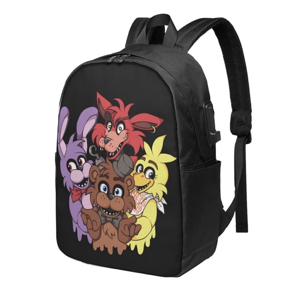 Fnaf Backpack Fashion Travel Backpack Laptop Backpack 17 Inch External Usb Interface Headphone Line Interface