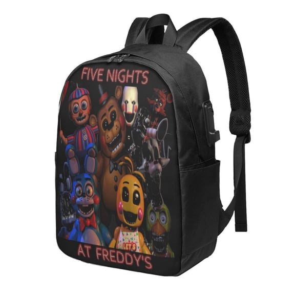 Fnaf Backpack Fashion Travel Backpack Laptop Backpack 17 Inch External Usb Interface Headphone Line Interface