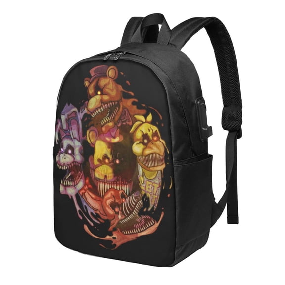 Fnaf Backpack Fashion Travel Backpack Laptop Backpack 17 Inch External Usb Interface Headphone Line Interface