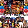 Fnaf Birthday Party Supplies, 112pcs Five Nights at Freddy's Birthday