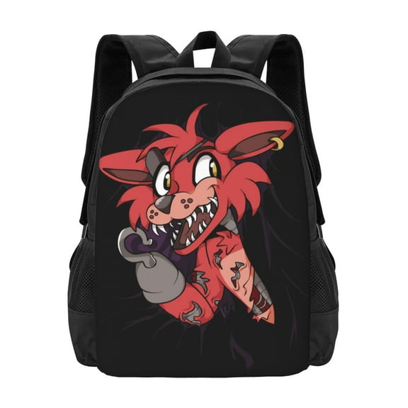Fnaf Foxy In The Curtain Backpack Fashion Travel Backpack Laptop Backpack 16 Inch Simple And Large Capacity