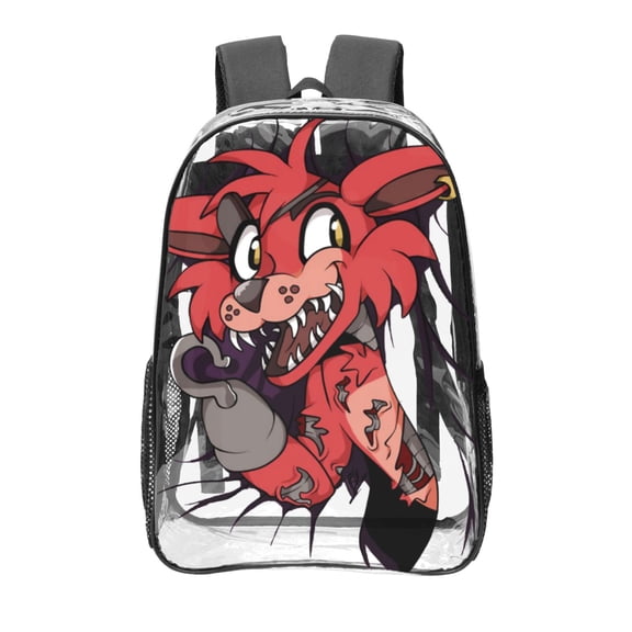 Fnaf Foxy In The Curtain Transparent Backpack Fashion Travel Backpack Laptop Backpack 16 Inch