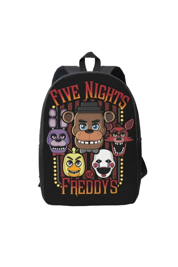 Fnaf Pizzeria Multi Character Backpack Simple Lightweight Backpack Fashion Travel Backpack Laptop Backpack 17 Inch
