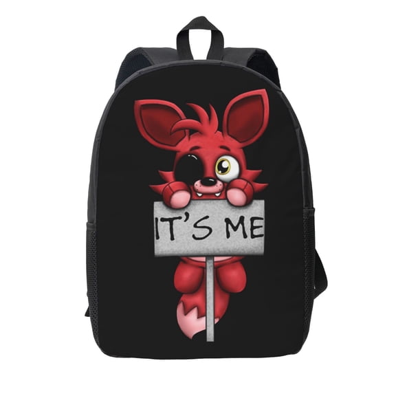 Fnaf Plush Foxy Backpack Simple Lightweight Backpack Fashion Travel Backpack Laptop Backpack 17 Inch