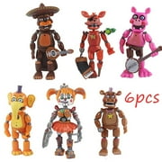 Fnaf Plushies Five Nights At Freddys Action Figures Toy Security Breach Series Glamrock Foxy PVC Doll For Kid Gifts Boy Girl Christmas Halloween Birthday Gift Cake Toppers Clearance(Buy 2 get 1)