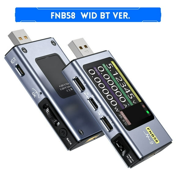 Fnb58 Digital Voltmeter Current Tester Usb Type-C Fast Charge Current-Meter New Black Fangkenuo
