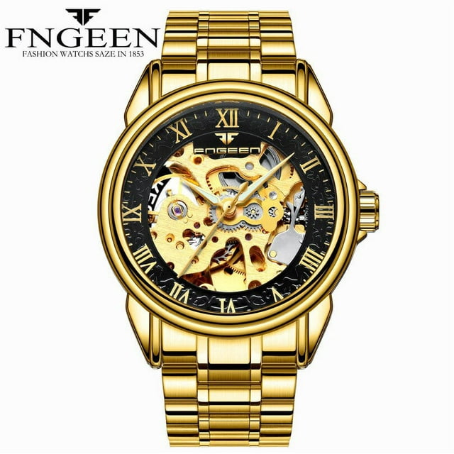 Fngeen Brand Men's Watch Waterproof Fashion Student Men's Watch Double-Sided Hollow Automatic Mechanical Watch