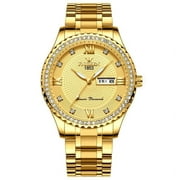 Fngeen Internet Celebrity Brand Watch Men's Luxury Gold Stainless Steel Luminous Waterproof Gold Men's Watch Brand Fashion Gift
