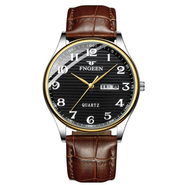 Fngeen Middle Gold Watch Non Mechanical Waterproof Middle and Old People s Digital Elderly Men s Quartz Watch