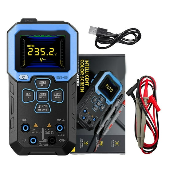 Fnirsis Tft Hd Color Screen Smart Professional Digital Multimeter1000V 10A True Rms Auto Range Ac Dc Ohm Hz Capacitance Dmt-99