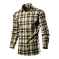thumbnail image 1 of Fnnxeal 2XL Men's Plaid Shirt - Coffee, Stretchy Nylon Spandex Blend - Classic Button-Down, Comfortable & Versatile for Everyday & Layered Casual Wear, 1 of 5