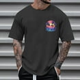 thumbnail image 1 of Fnnxeal Big & Tall Men's 4XL Dark Gray Tee, Retro Tropical Palm Tree Sunset Graphic, Stretchy Quick-Dry, 80s Vintage, Beach Vacation Casual T-Shirt, 1 of 4