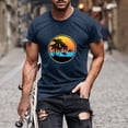 thumbnail image 1 of Fnnxeal Big & Tall Mens Graphic T-Shirts Tropical Sunset Palm Tree Design Cotton Crewneck Short Sleeve Tee Casual Beach Summer Tops White,Size 3XL, 1 of 5