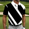 thumbnail image 1 of Fnnxeal Big and Tall Men's Black Striped Polo Shirt 3XL, Polyester Spandex, Stretchy Moisture Wicking, Golf & Casual, Wrinkle Resistant, 1 of 5