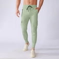thumbnail image 1 of Fnnxeal Cargo Pants for Men Stretch Drawstring Solid Running Pull-On Trouser Green Pants for Men Size 2XL, 1 of 5