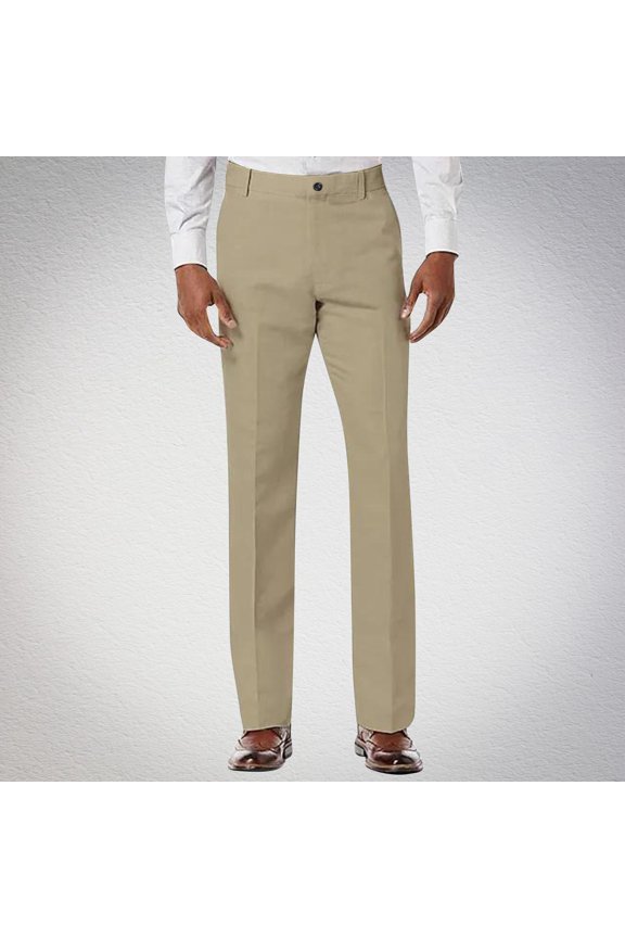Casual Pants for Men Button Business Stylish Straight Leg Solid Long Pants Gold Pants for Men Size 2XL