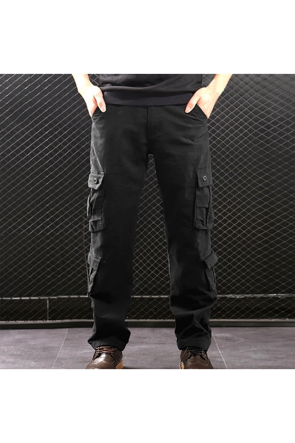 Fleece Tactical Softshell Cargo Pants for Men Hiking Climbing Baggy Multi Pockets Windproof Waterproof Outdoor Fleece Trouser Black Pants for Men Size 29